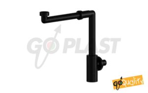 Sifone minimalista SALVASPAZIO per lavabo da 1″1/4 in ABS nero opaco