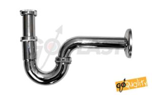 Sifone a P in ABS cromato da 1″1/4x32 per lavabo