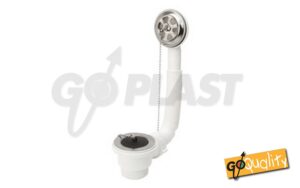 Colonna scarico vasca in PP con tappo e catenella