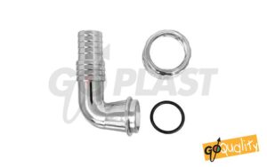 Pipetta curva scarico lavatrice/lavastoviglie in PP cromata